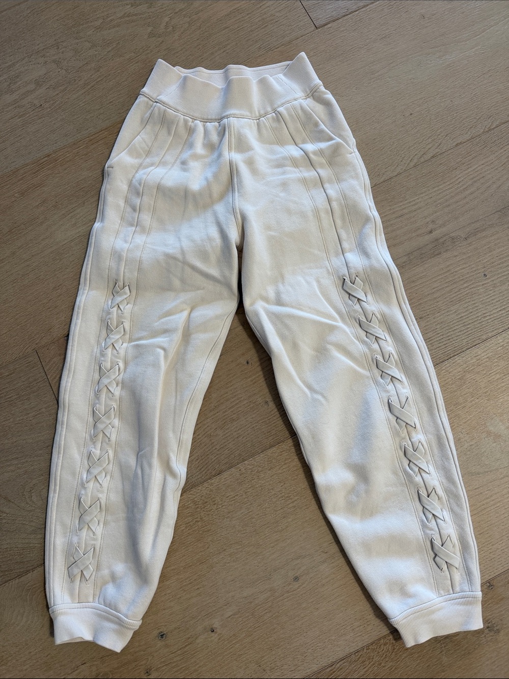 lululemon athletica Cream Jogger Pants with Side Braid Detail